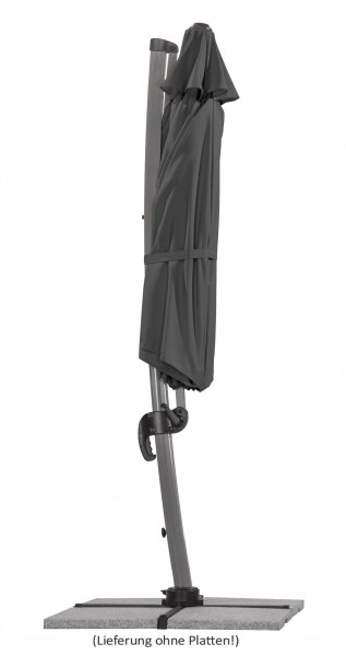 Schneider SET Ampelschirm Rhodos Rondo 350cm anthrazit + Ständer + Schutzhülle